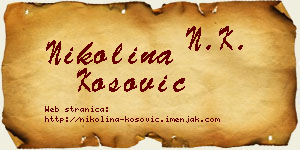 Nikolina Kosović vizit kartica